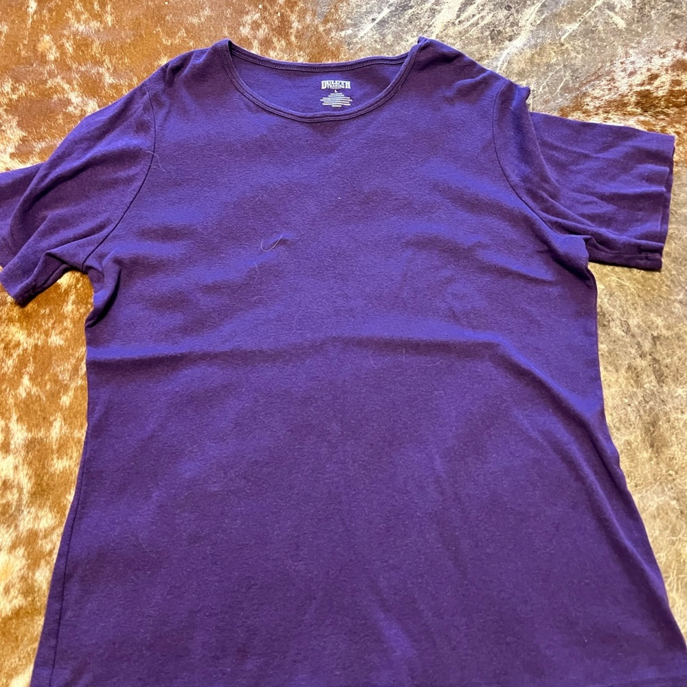 Duluth Trading Co Purple Cotton Crew Neck